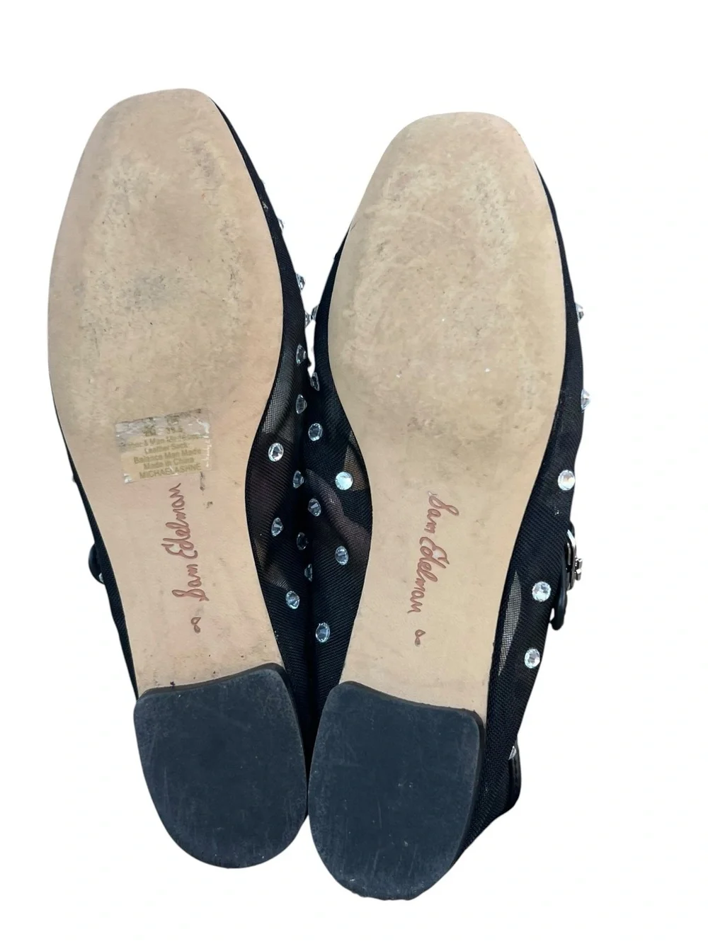 SAM EDELMAN Michaela Shine Mary Jane Flat - Black Mesh Sz 8
